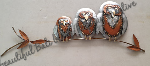 Wall art Owl measuring  61 cm long x 25 cm high in full
