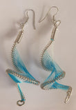 Earrings, spiral blue