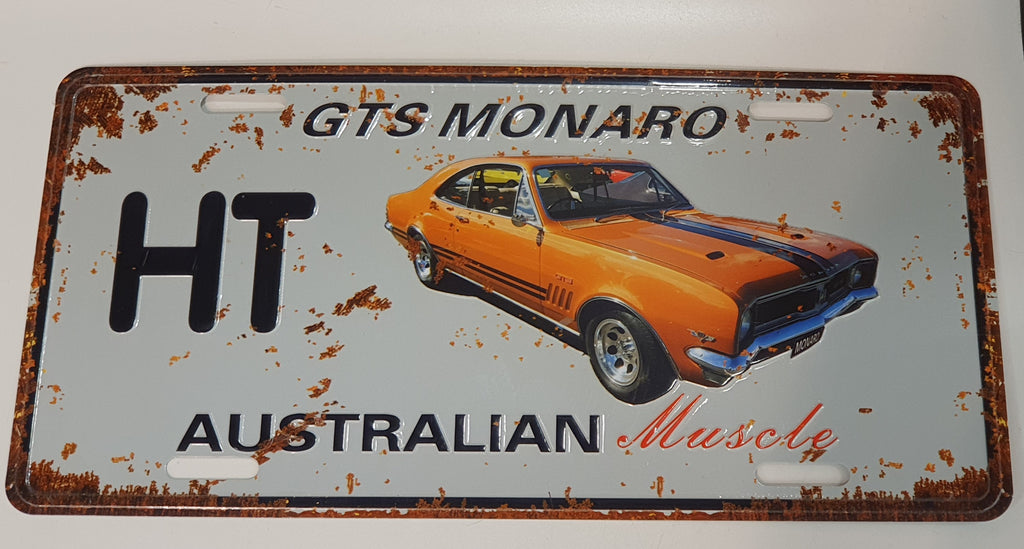 Car decorative plate, GTS MONARO HT approx 30cm x 15cm #0307