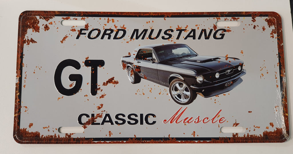 Car decorative plate, FORD MUSTANG GT approx 30cm x 15cm #0303