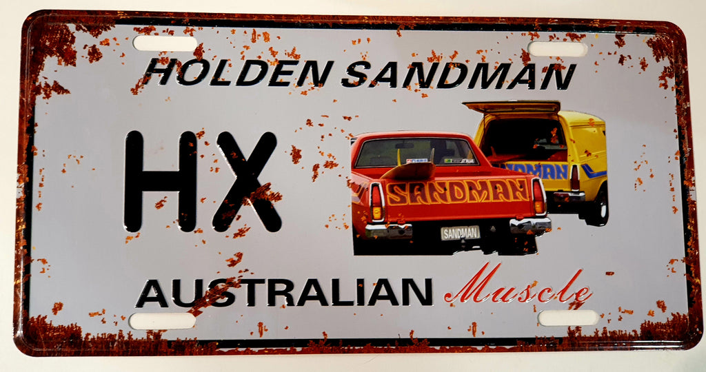 Car decorative plate, HOLDEN SANDMAN approx 30cm x 15cm #0302