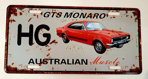 Car decorative plate, GTS MONARO HG approx 30cm x 15cm #0310