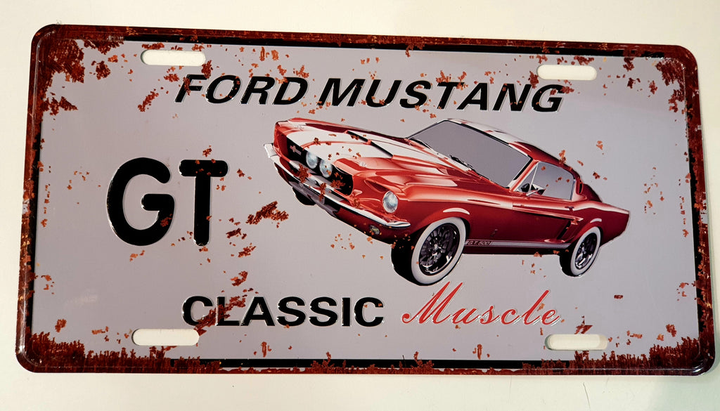 Car decorative plate, FORD MUSTANG GT approx 30cm x 15cm #0304