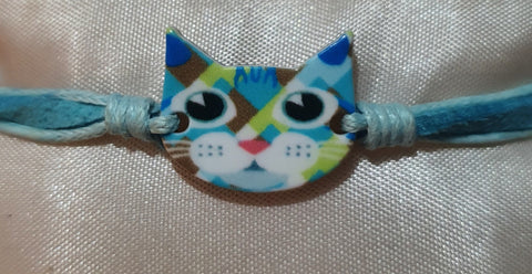 Friendship bracelets cats blue band