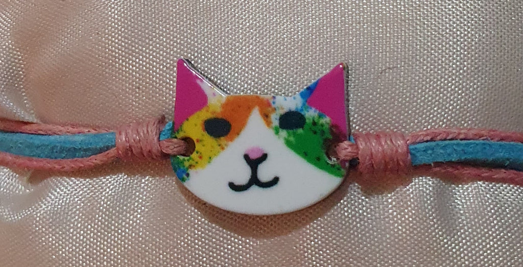 Friendship bracelets cats blue/pink band