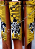 Bamboo windchime turtles yellow chime length 34 - 38cm APPROX complete length  from hook to striker APPROX 110cm