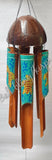 Bamboo windchime turtles aqua chime length 34 - 38cm APPROX complete length  from hook to striker APPROX 110cm