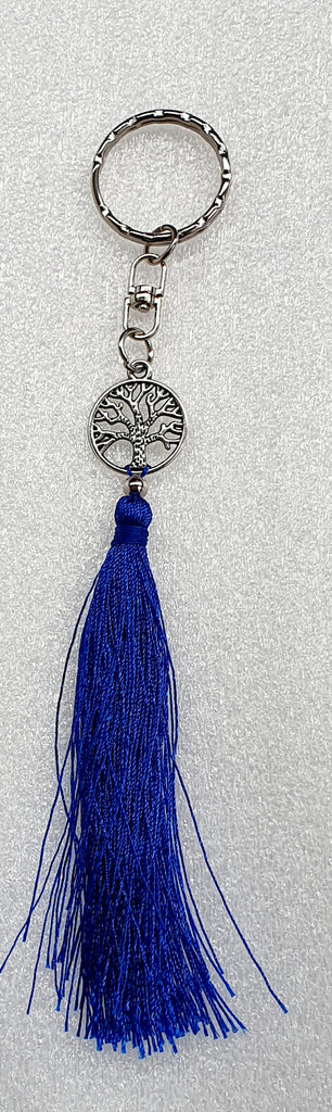 keyring/bag clip or charm Tree of life royal blue approx 16 cm long.