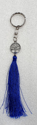 keyring/bag clip or charm Tree of life royal blue approx 16 cm long.