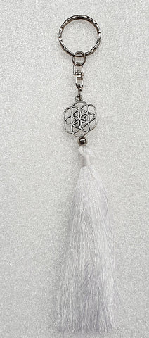 keyring/bag clip or charm white approx 16 cm long.