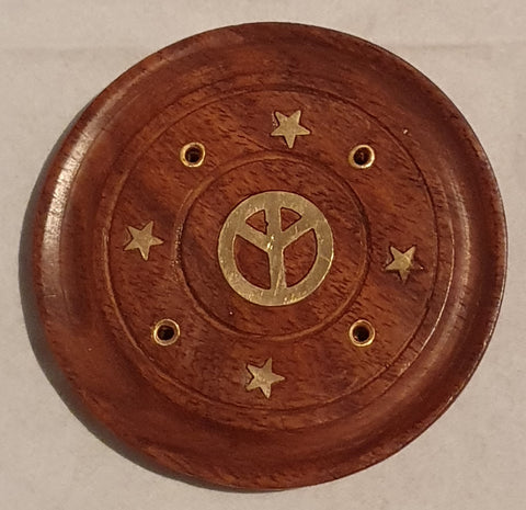 Incense holder, wooden, peace