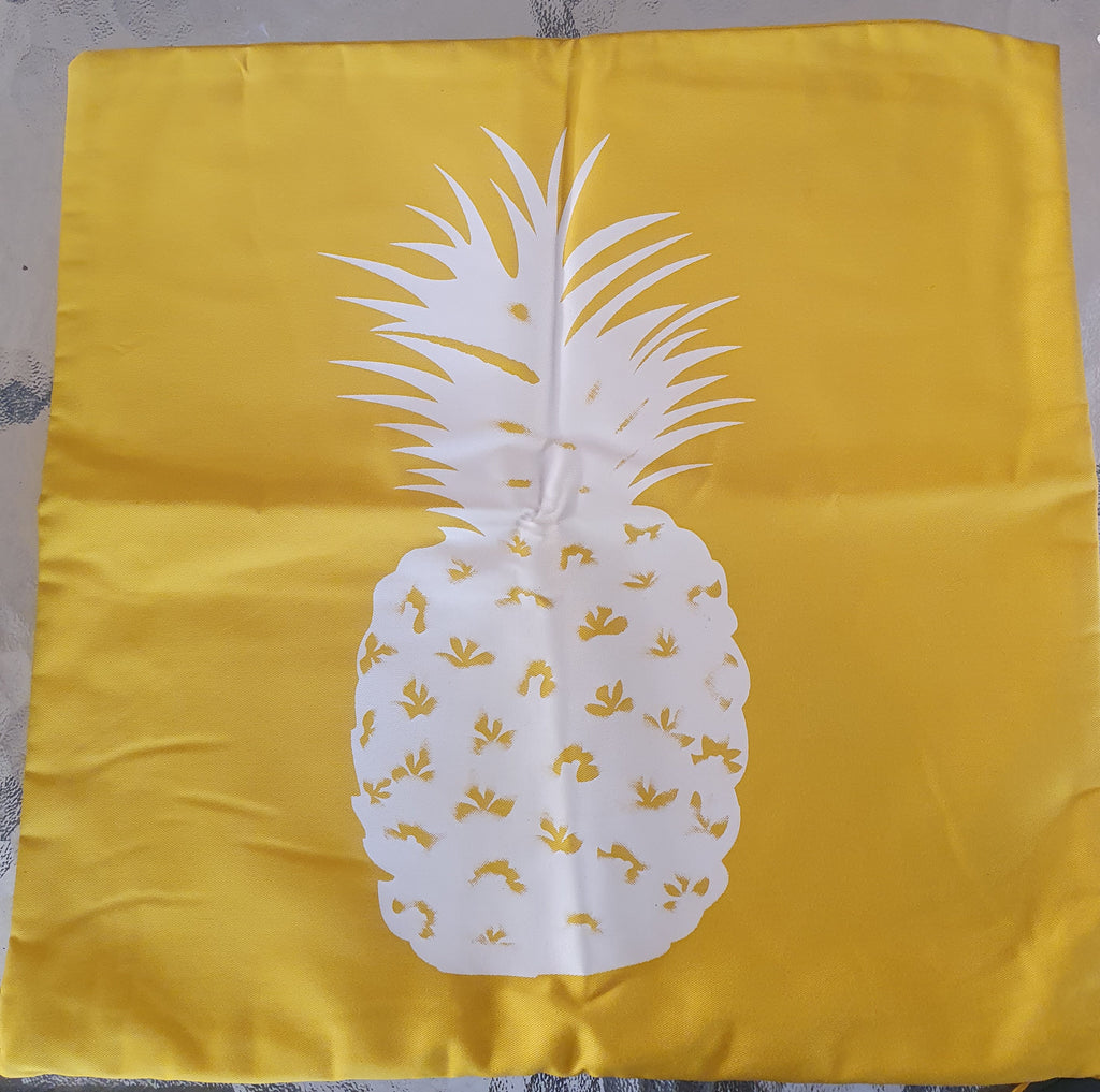 Cushion cover, yellow pineapple approx 40 cm x 40 cm #9