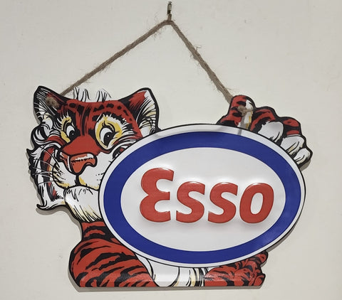 Retro decorative plate ESSO TIGER, embossed  approx 35 x 25 cm