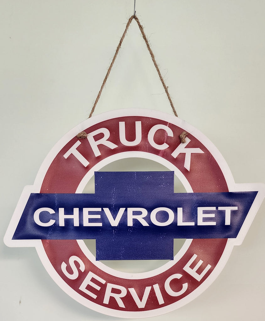 Retro decorative plate embossed CHEVROLET TRUCK SERVICE approx 28x 34 cm #0510