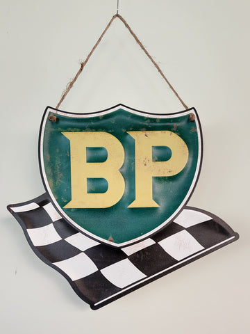 Retro decorative plate embossed BP approx 30 x 35 cm