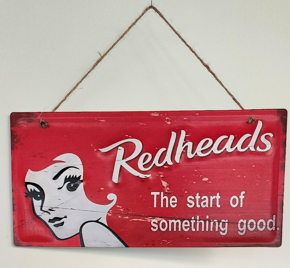 Retro decorative plate embossed REDHEAD MATCHES approx 19 x 38 cm #0514