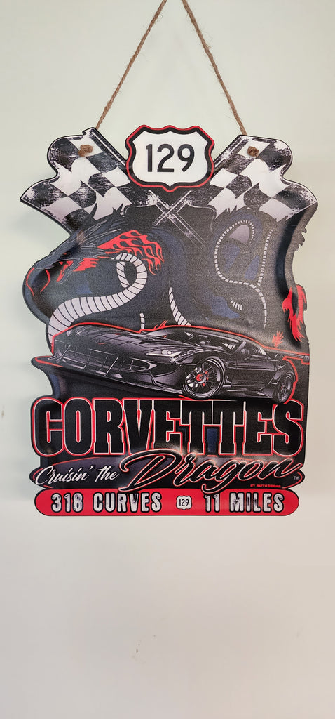 Retro decorative plate embossed CORVETTE approx 24 x 35 cm #0512