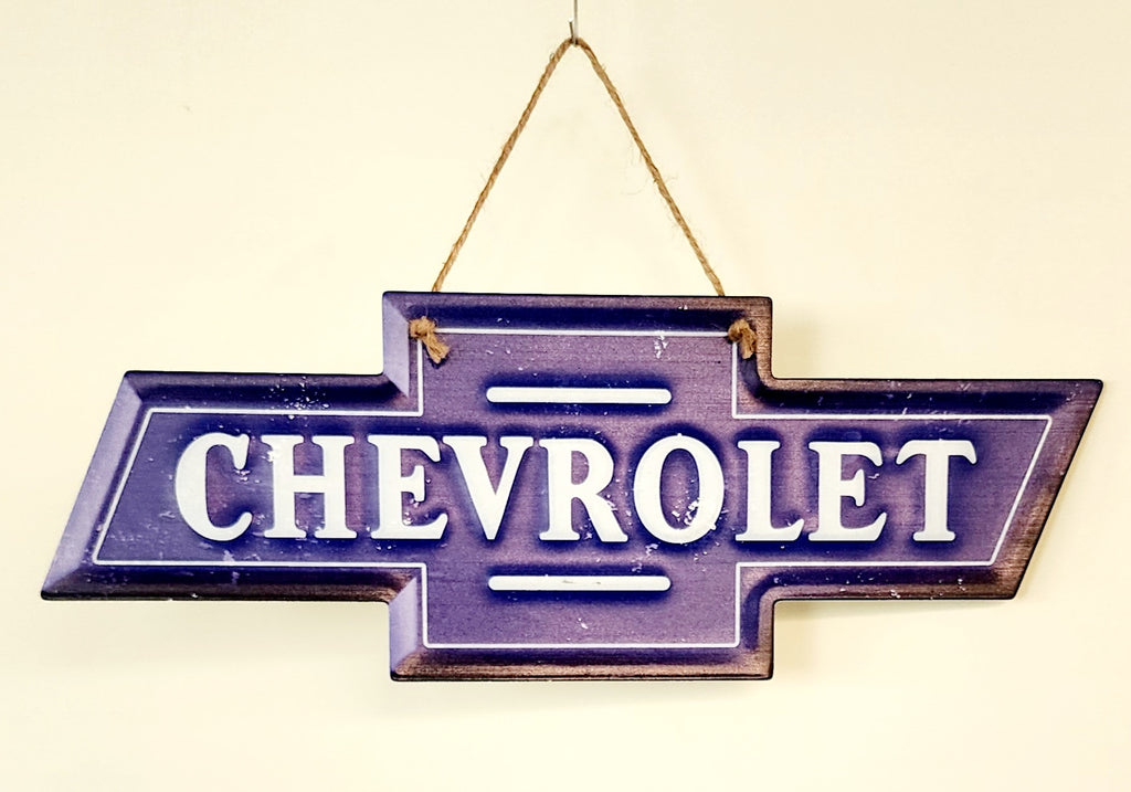 Retro decorative plate embossed CHEVROLET approx 14 x 38 cm #0522