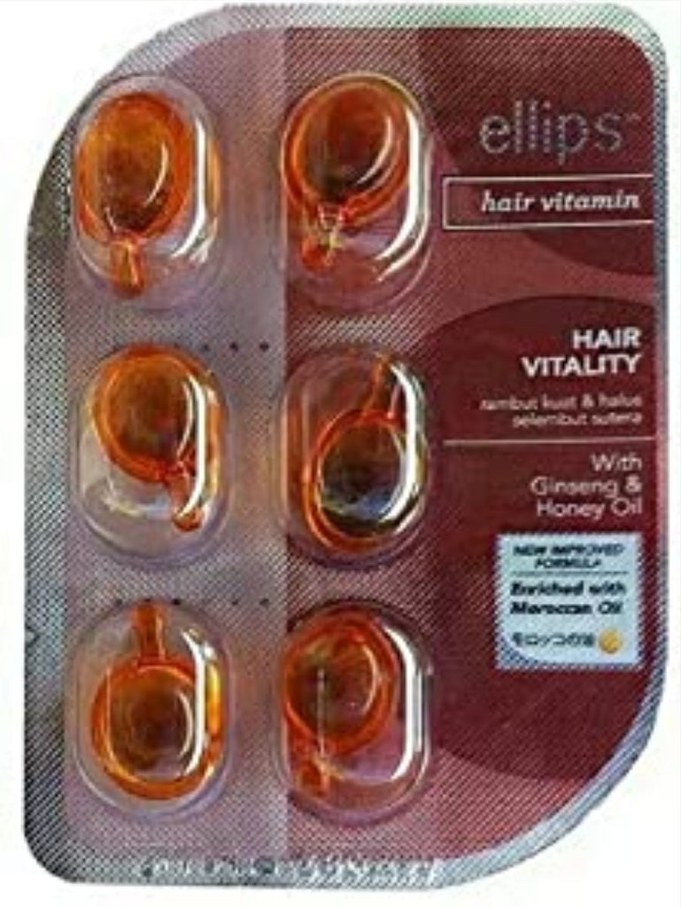 BULK BUY Ellips sheet  6 capsules  of hair oil BROWN, buy 20 receive 23