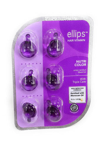 BULK BUY Ellips sheet  6 capsules  of hair oil PURPLE, buy 10 receive 11