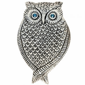 Incense burner/holder OWL Aluminium 9cm x 13cm approx