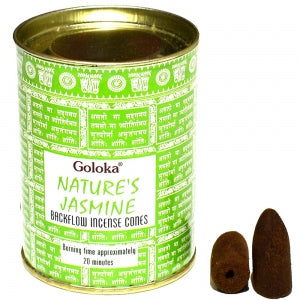 BULK BUY Incense Goloka Brand Incense BACKFLOW CONE NATURES JASMINE 24 cones per pack in a resealable tin buy 10 receive 11