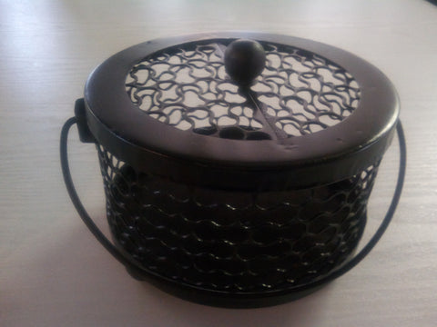 Mosquito coil holders. open basket style black