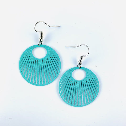 Earrings, filigree lazy rounds Turquoise Length including earring hook is 47mm long.