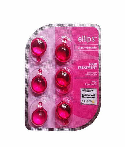 BULK BUY Ellips sheet  6 capsules  of hair oil PINK, buy 10 receive 11