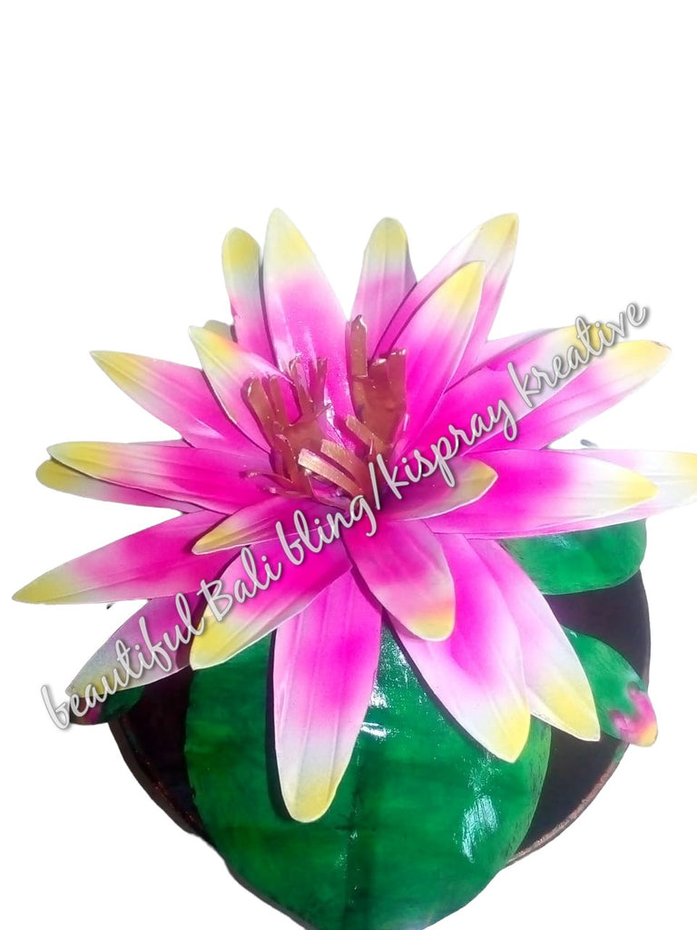 Mosquito coil holder, lotus pink/yellow