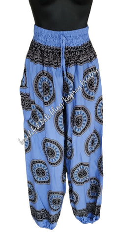 Harem  pants  Full length BLUE & BLUE CIRCLES M Suit to size 12. clothing