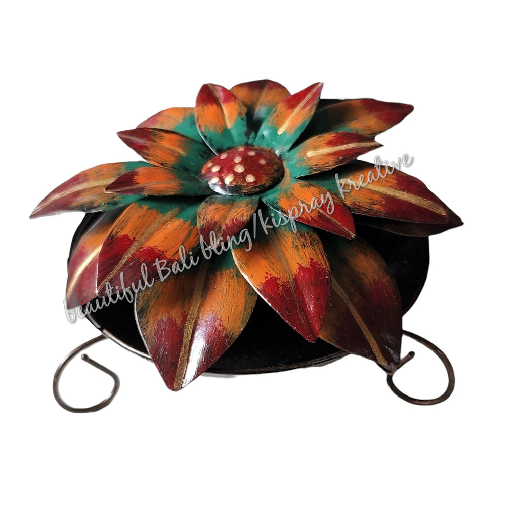 Mosquito coil holders Flower  orangey/green