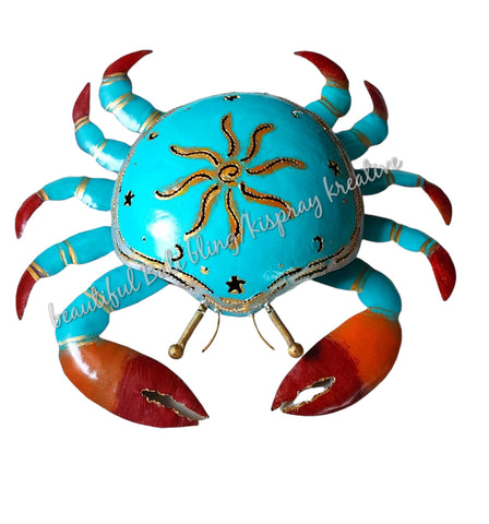 Mosquito coil holder crab teal with sun