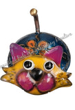 Mosquito coil holder cat blue body #4001