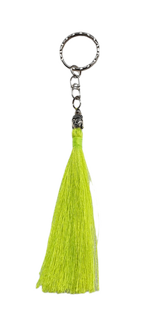 keyring/bag clip or charm Buddha fluro yellow approx 16 cm long.