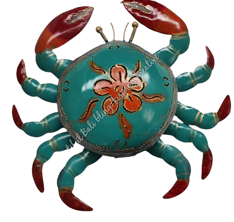 Mosquito coil holder crab teal with flower