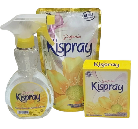 Kispray Yellow collection!  1 x 300ml premixed sachet, 1 x box sachets concentrate and 1 x bottle premixed. ALL YELLOW