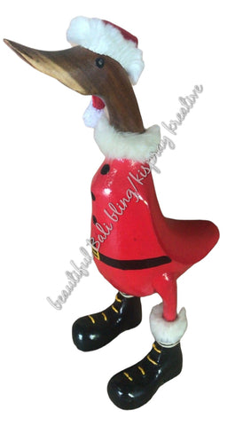 Duck, wooden, Santa, Xmas, Christmas fur collar🦆 approx 30 - 35cm high