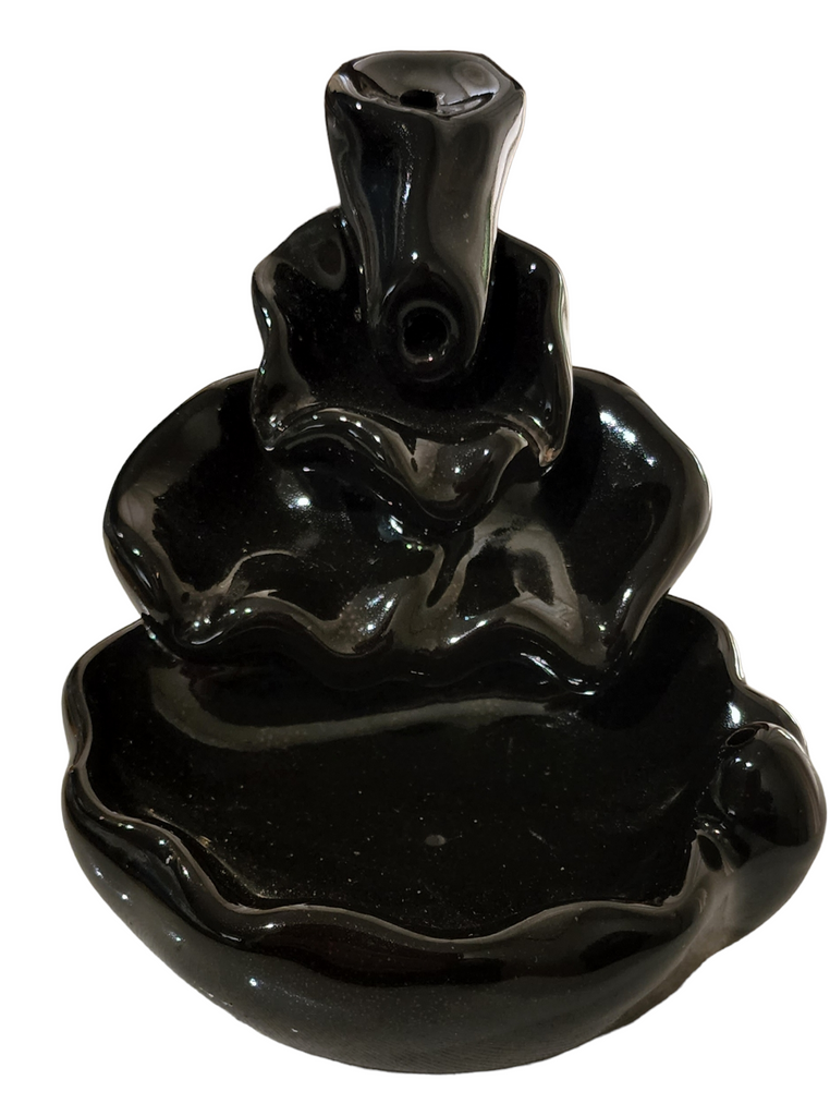 BACKFLOW incense burner/holder Ceramic,  Waterfall B approx 10cm x 11cm x 11cm