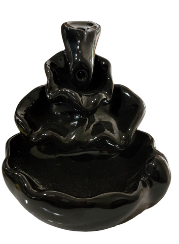 BACKFLOW incense burner/holder Ceramic,  Waterfall B approx 10cm x 11cm x 11cm