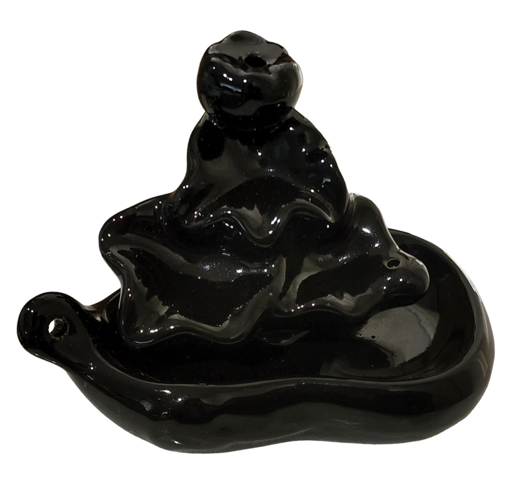 BACKFLOW incense burner/holder Ceramic,  Waterfall C approx 10cm x 13cm x 8cm