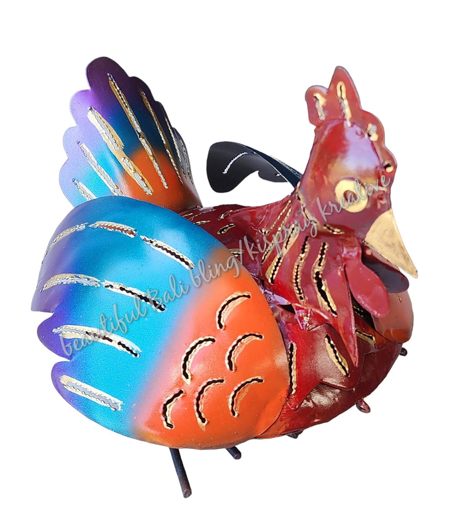 Mosquito coil holder chook/chicken orange blue