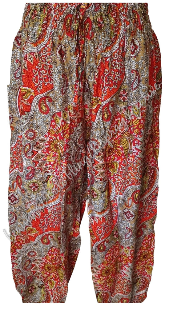 Harem pants Full length PAISLEY ORANGE S Suit to size 10. clothing