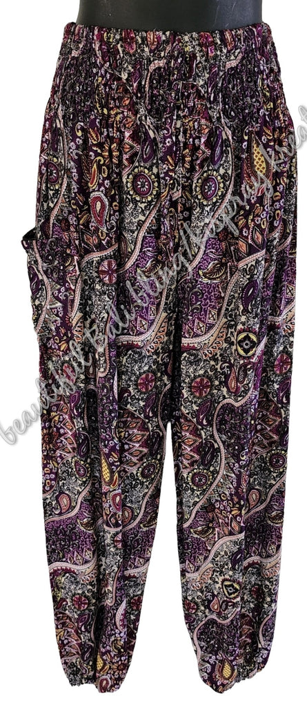 Harem pants Full length  PAISLEY PURPLE M Suit to size 12. clothing