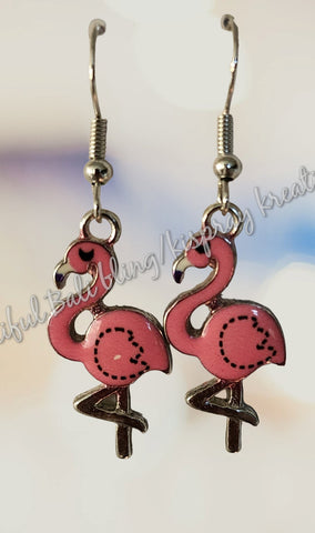 Earring, flamingo