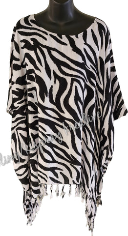 Kaftan, generous sizing, zebra stripe print  4XL Suit to size 24 #17
