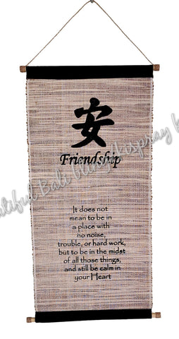 Sign, Natural fibres, FRIENDSHIP fabric approx 37cm x 75cm⁸