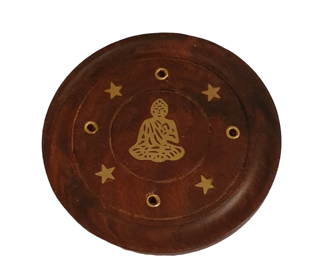 Incense holder, wooden, buddha #0019