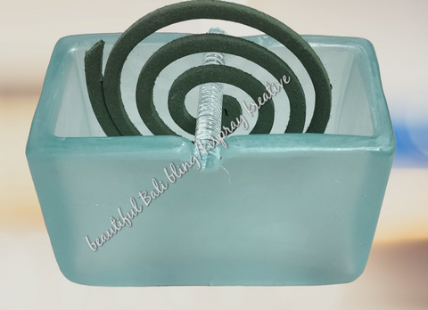 MOSQUITO COIL HOLDER, SQUARE FROSTED glass
