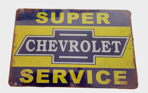 Decorative plate, Chevrolet super service Retro approx 30cm x 20cm #0422